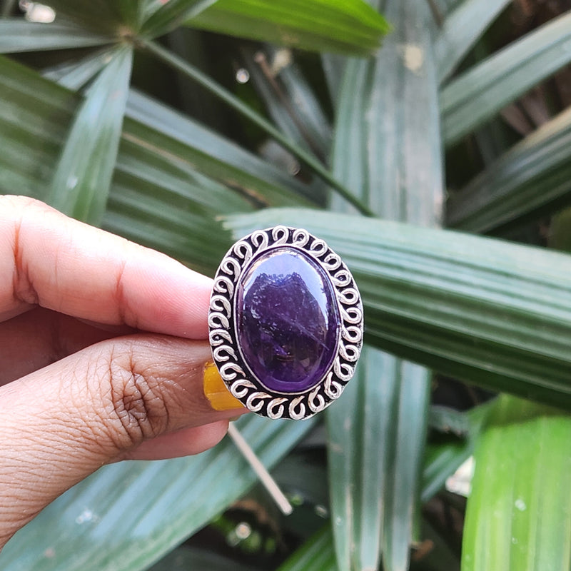 Certified Amethyst Adjustable Rings- Design 10