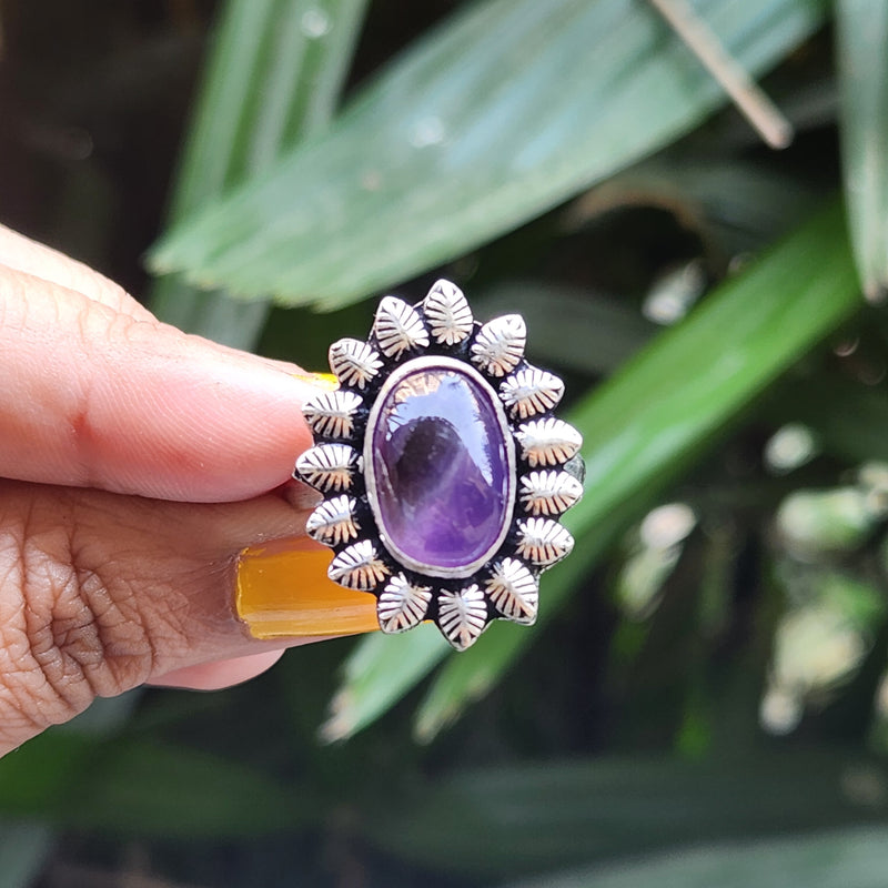 Certified Amethyst Adjustable Rings- Design 11