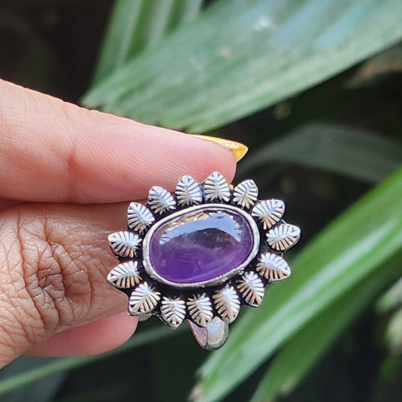 Certified Amethyst Adjustable Rings- Design 11