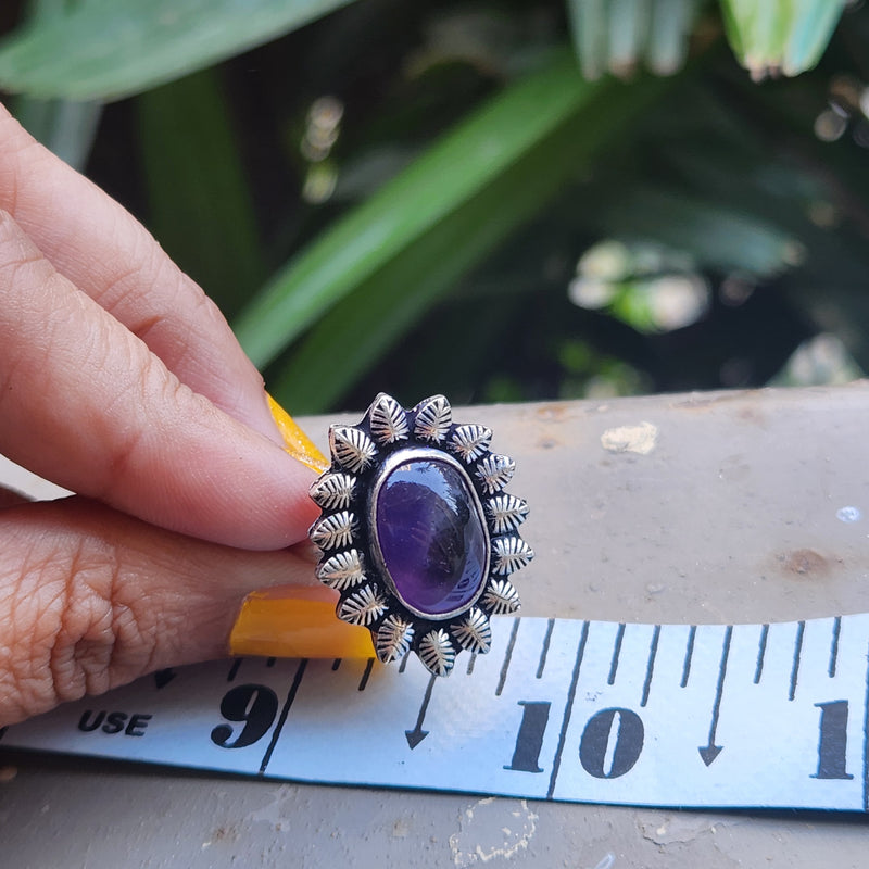 Certified Amethyst Adjustable Rings- Design 11