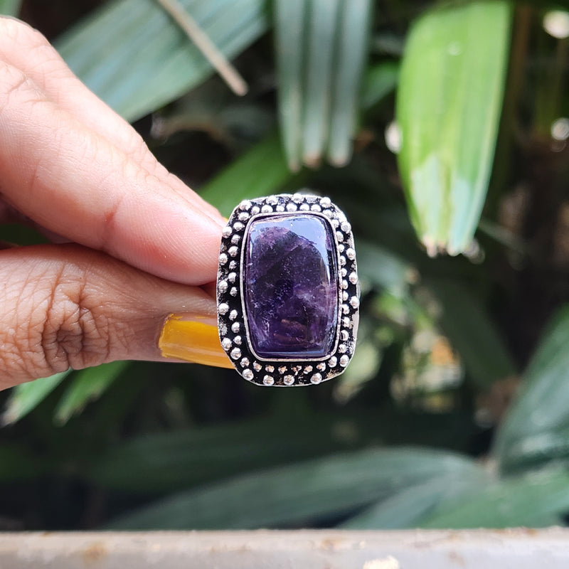 Certified Amethyst Adjustable Rings- Design 12