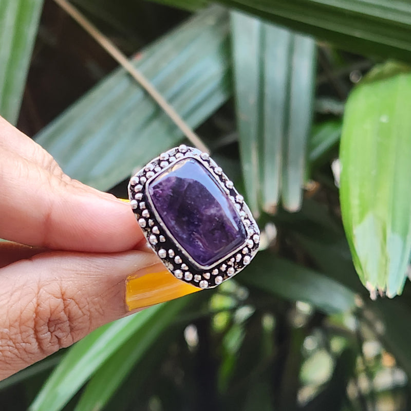 Certified Amethyst Adjustable Rings- Design 12