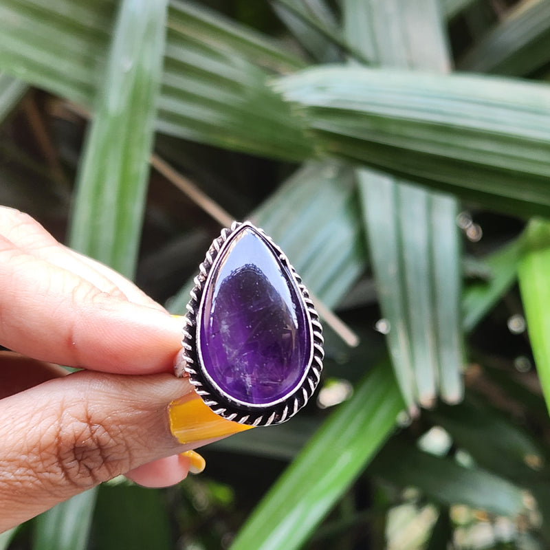 Certified Amethyst Adjustable Rings- Design 14