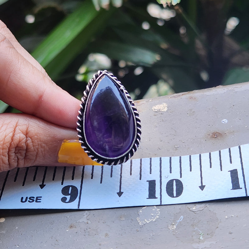 Certified Amethyst Adjustable Rings- Design 14