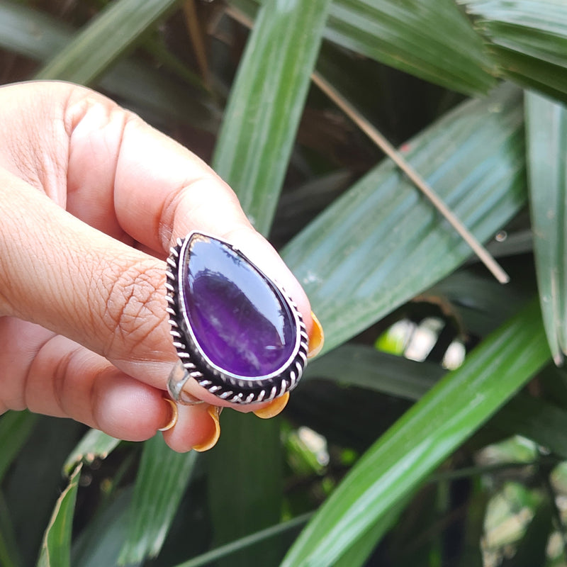 Certified Amethyst Adjustable Rings- Design 14