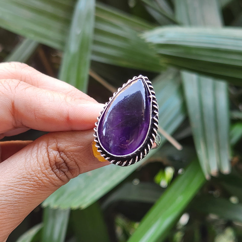 Certified Amethyst Adjustable Rings- Design 14