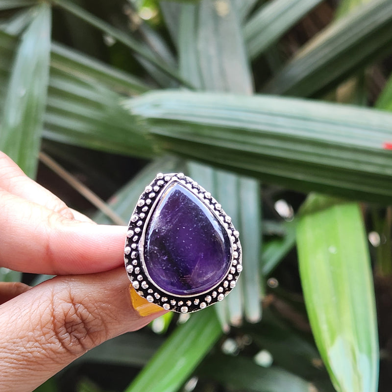 Certified Amethyst Adjustable Rings- Design 15