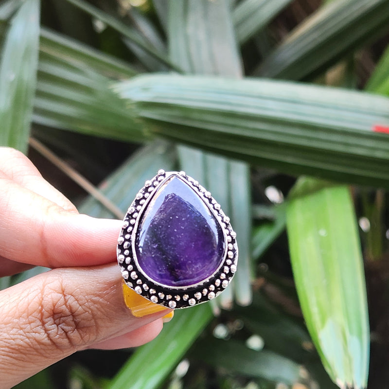 Certified Amethyst Adjustable Rings- Design 15