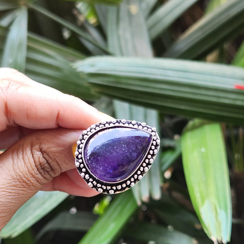 Certified Amethyst Adjustable Rings- Design 15