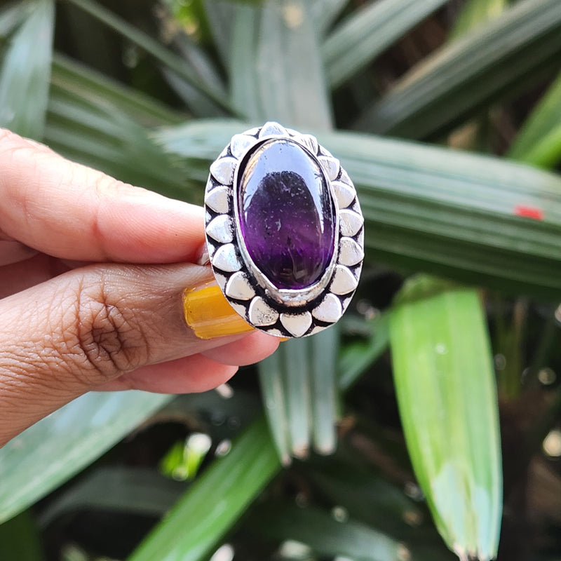 Certified Amethyst Adjustable Rings- Design 16