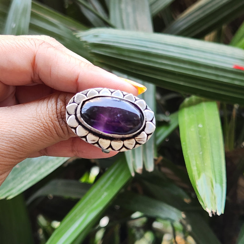 Certified Amethyst Adjustable Rings- Design 16