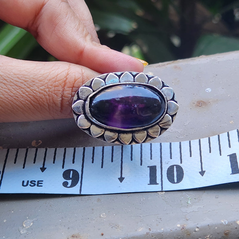 Certified Amethyst Adjustable Rings- Design 16