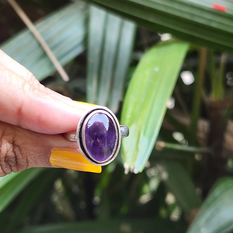 Certified Amethyst Adjustable Rings- Design 17