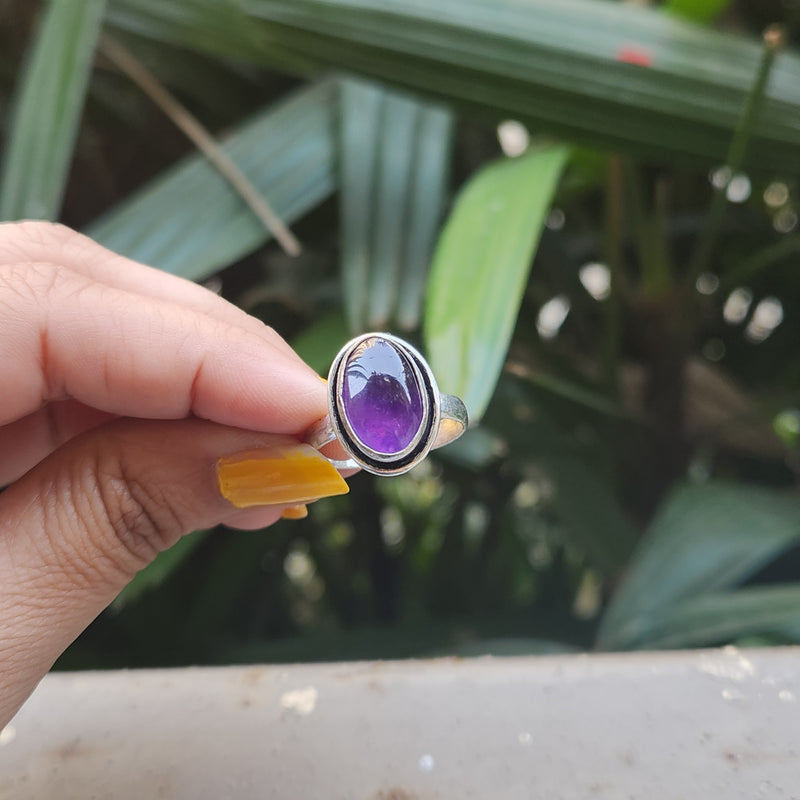 Certified Amethyst Adjustable Rings- Design 17