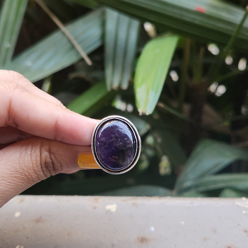 Certified Amethyst Adjustable Rings- Design 18