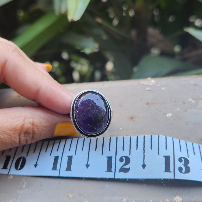 Certified Amethyst Adjustable Rings- Design 18