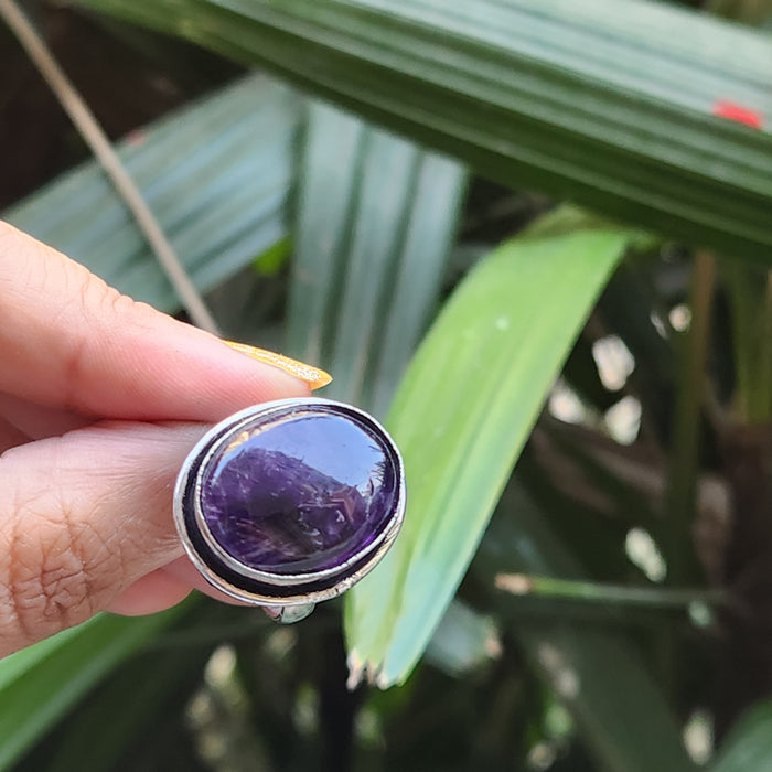 Certified Amethyst Adjustable Rings- Design 18