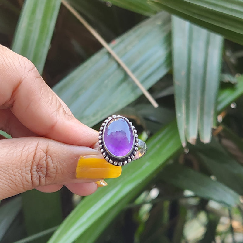 Certified Amethyst Adjustable Rings- Design 19