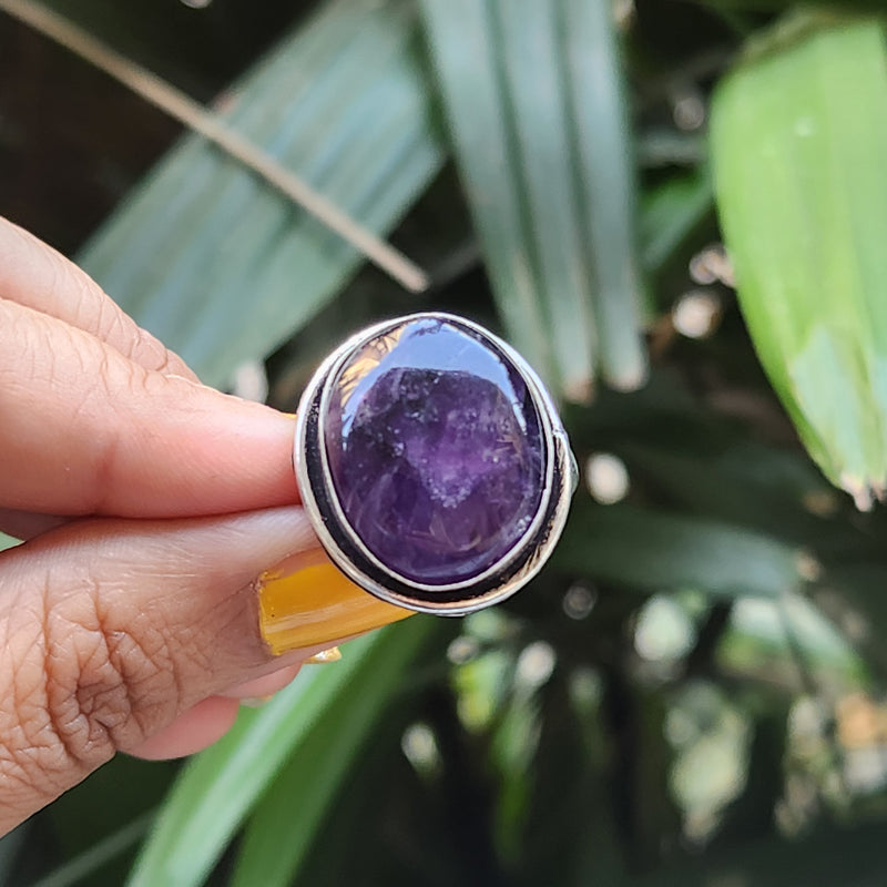 Certified Amethyst Adjustable Rings- Design 20