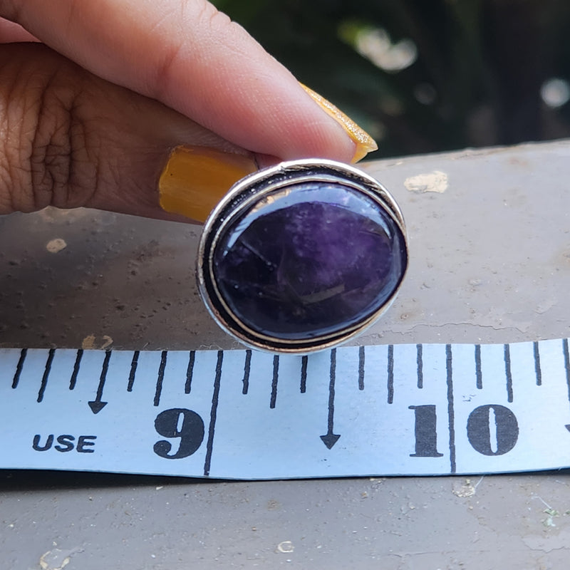 Certified Amethyst Adjustable Rings- Design 20