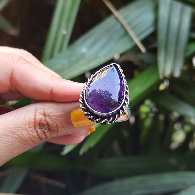 Certified Amethyst Adjustable Rings- Design 22
