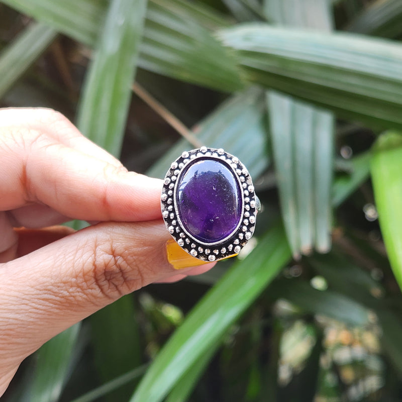 Certified Amethyst Adjustable Rings- Design 23
