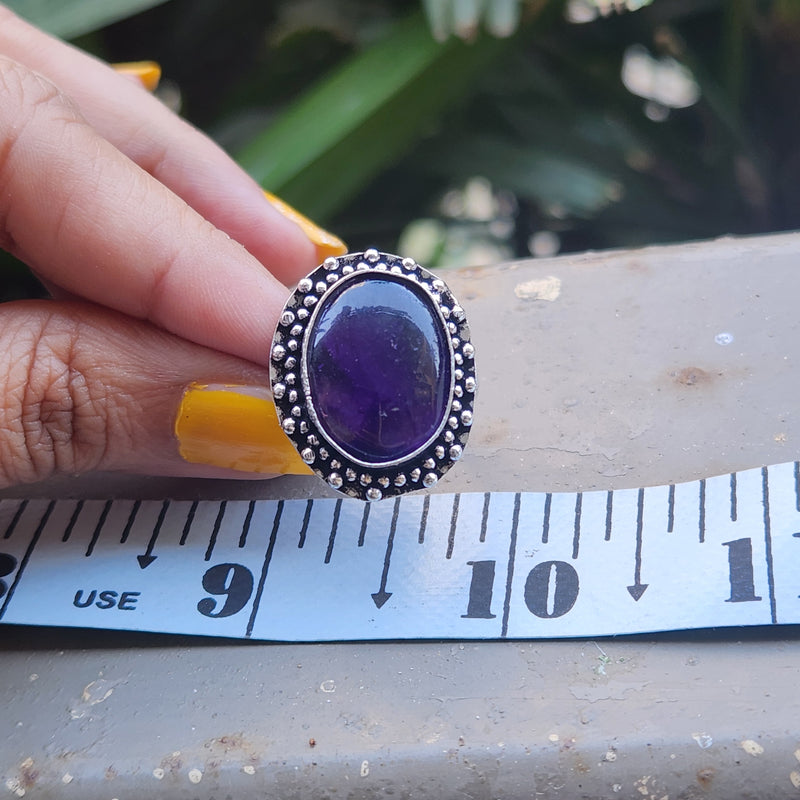 Certified Amethyst Adjustable Rings- Design 23
