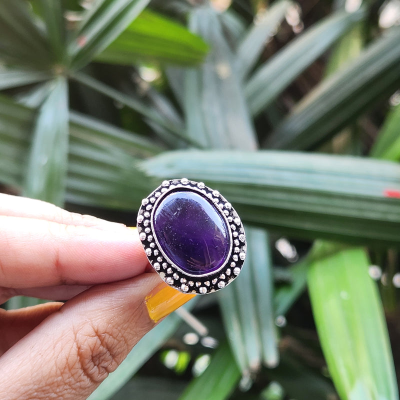 Certified Amethyst Adjustable Rings- Design 23
