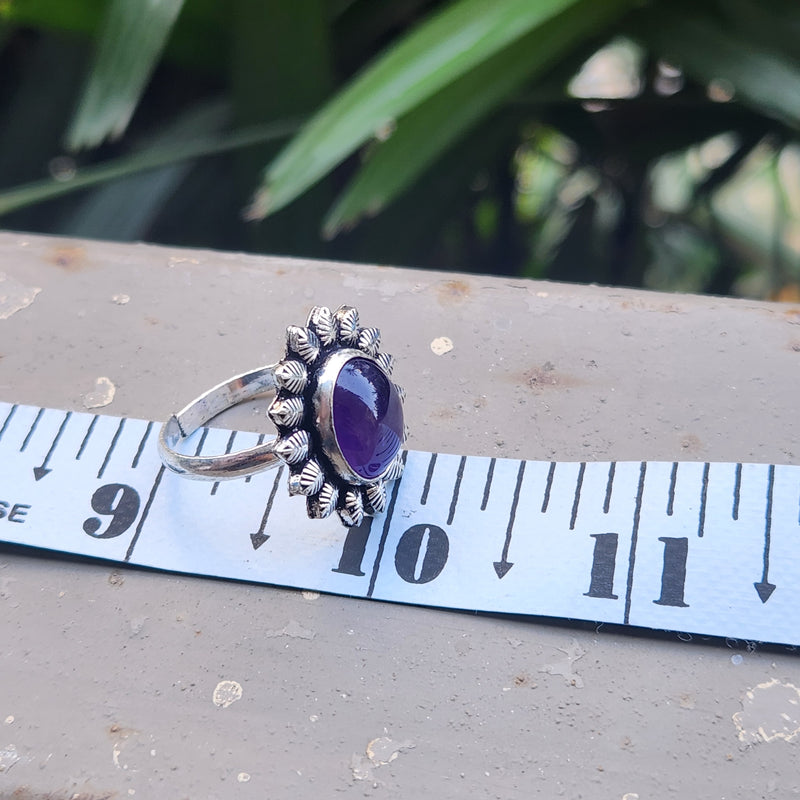 Certified Amethyst Adjustable Rings- Design 26
