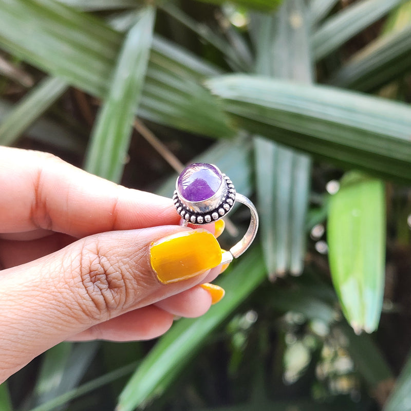 Certified Amethyst Adjustable Rings- Design 31