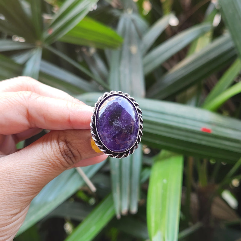 Certified Amethyst Adjustable Rings- Design 32