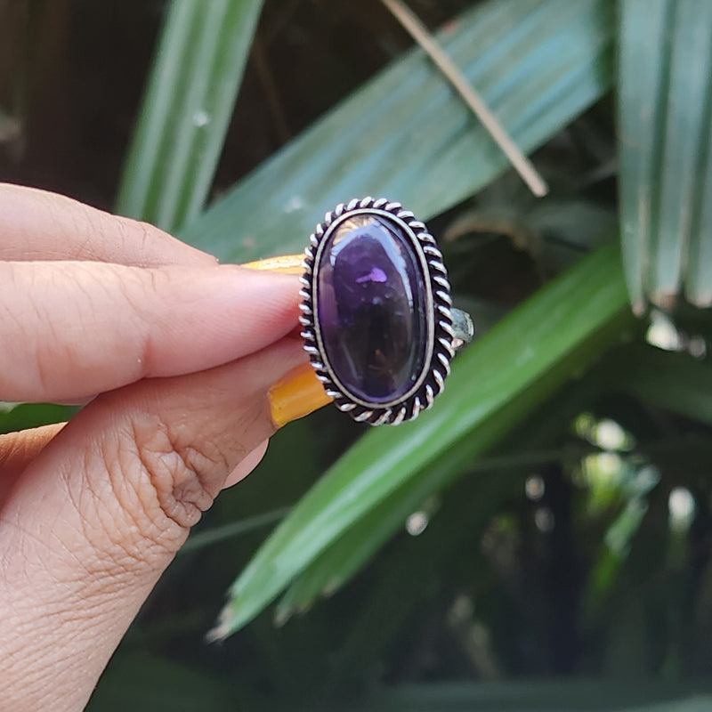 Certified Amethyst Adjustable Rings- Design 34