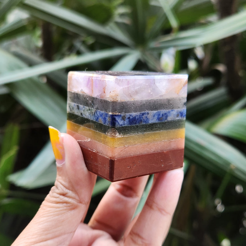 Seven (7) Chakra Crystal Cubes