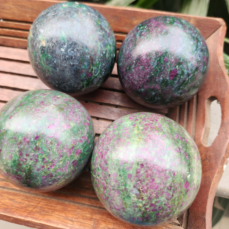 Ruby Zoisite Crystal Ball Sphere