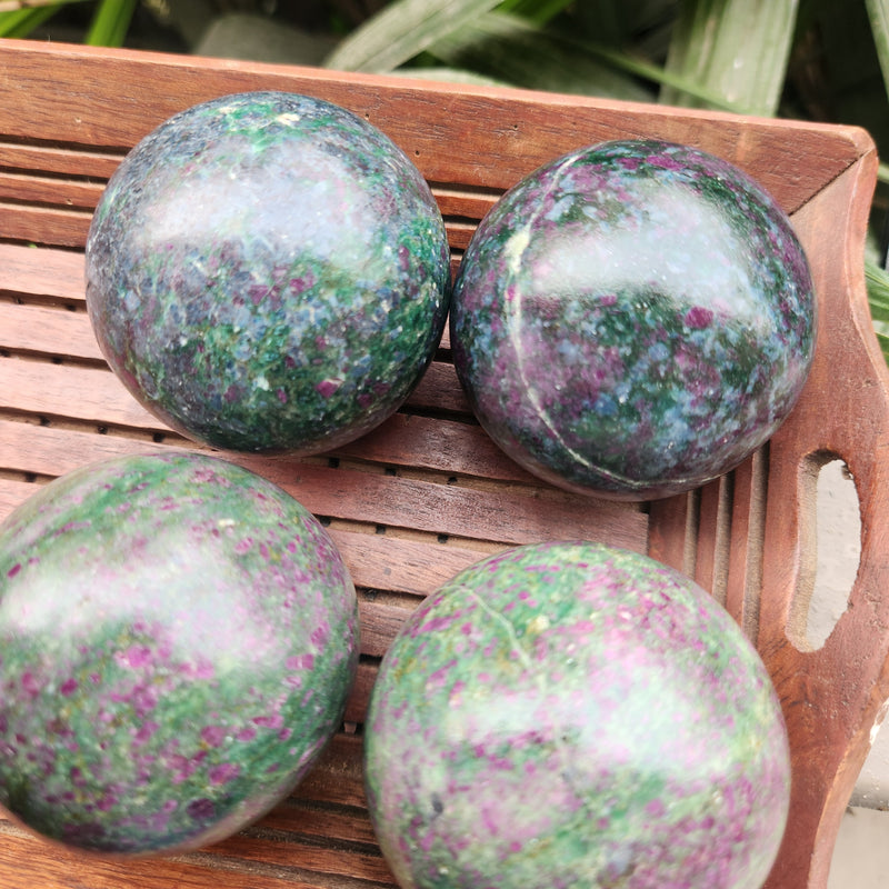 Ruby Zoisite Crystal Ball Sphere