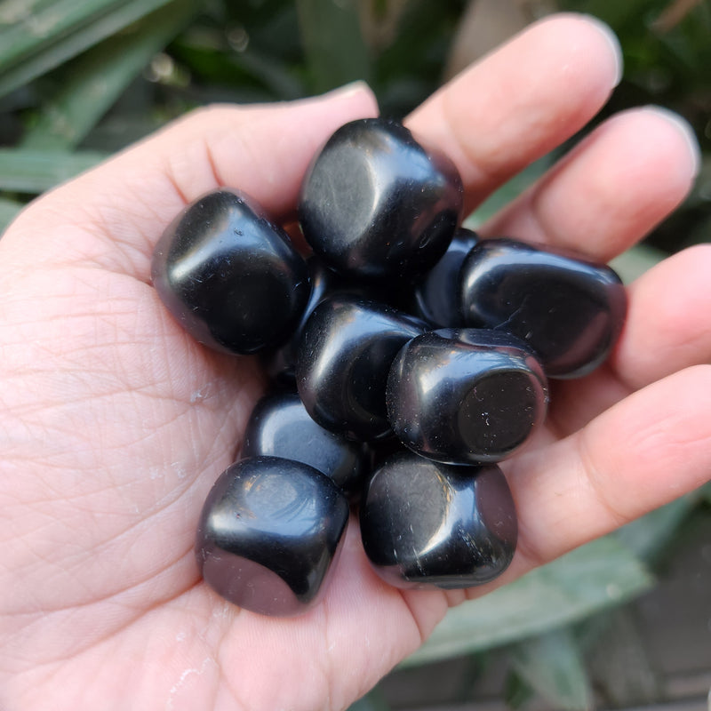 Black Obsidian Tumbled Stone for Purging Negative Emotions and Spiritual Cleansing