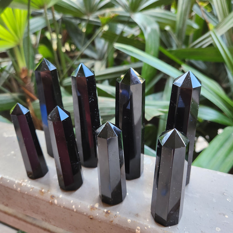 Black Obsidian Crystal Wand / Tower