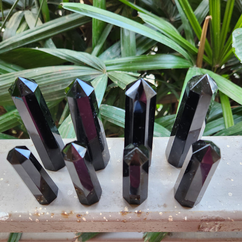 Black Obsidian Crystal Wand / Tower