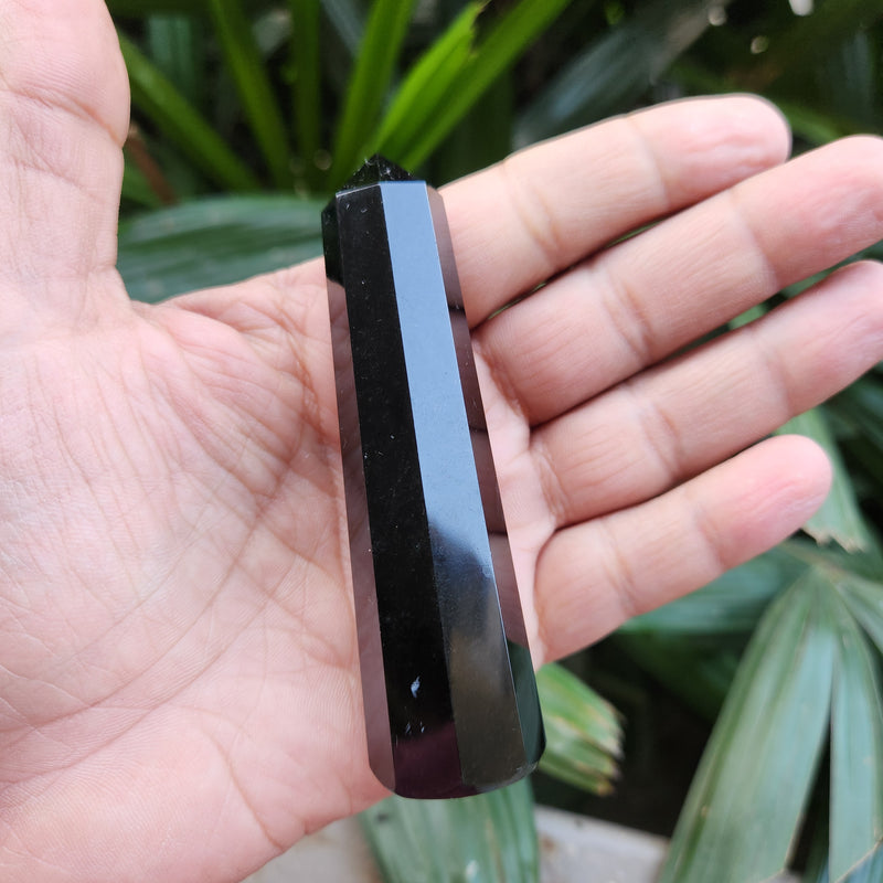 Black Obsidian Crystal Wand / Tower