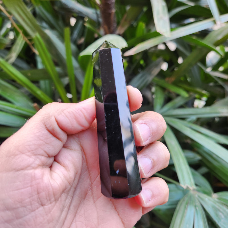Black Obsidian Crystal Wand / Tower