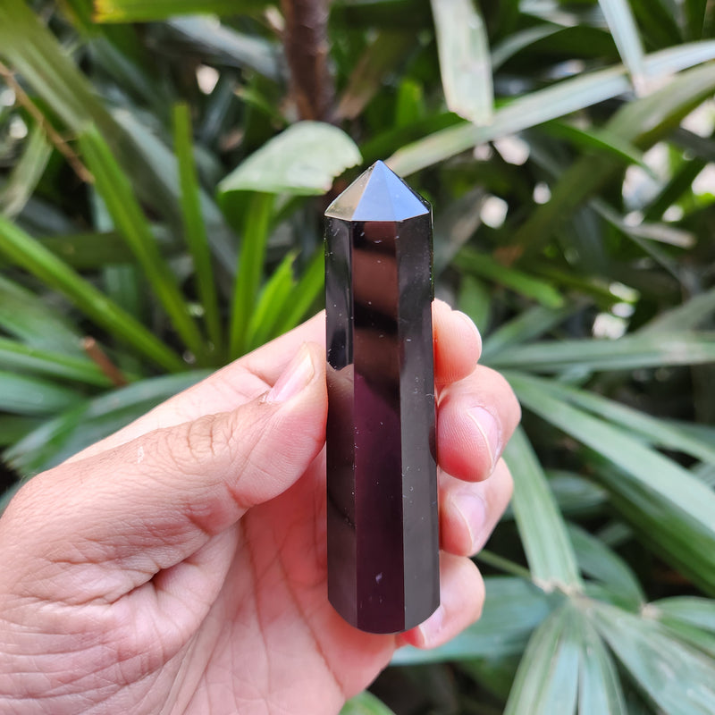Black Obsidian Crystal Wand / Tower