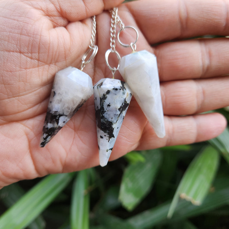 Rainbow Moonstone Crystal Pendulum