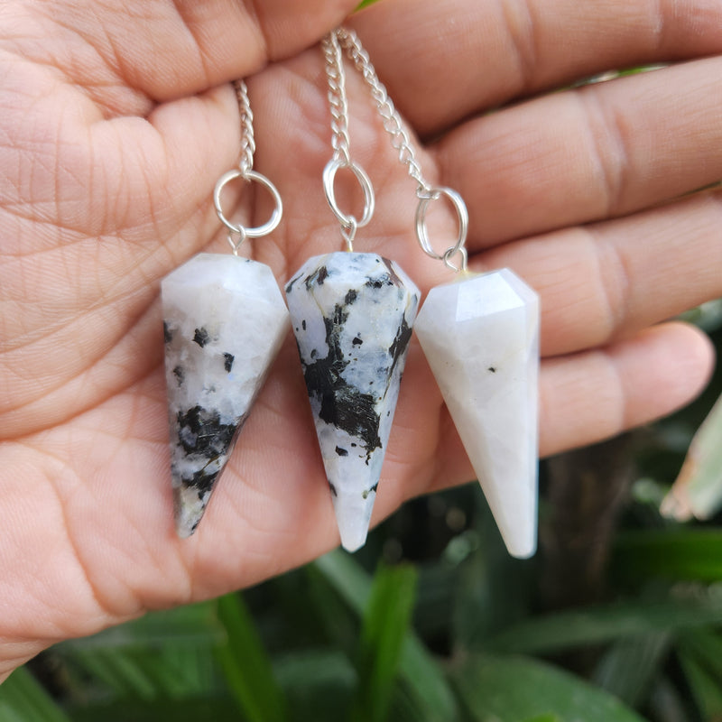 Rainbow Moonstone Crystal Pendulum
