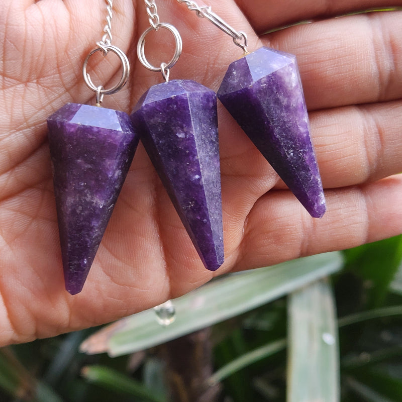 Lepidolite Crystal Pendulum
