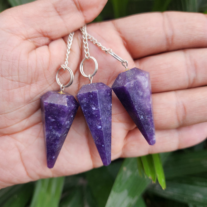 Lepidolite Crystal Pendulum