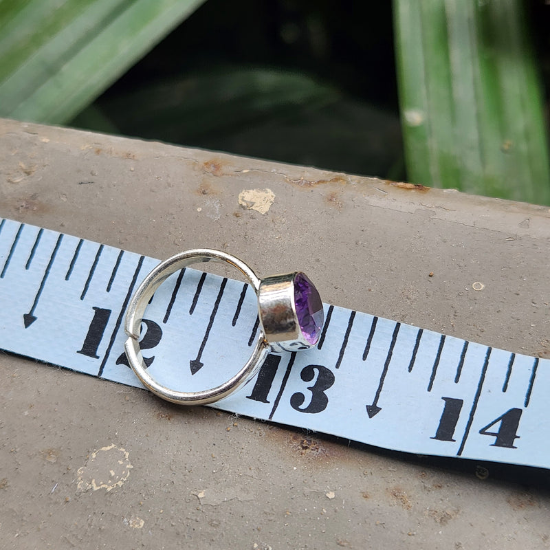 Certified Amethyst Gemstone 925 Silver Adjustable Rings - Ring16