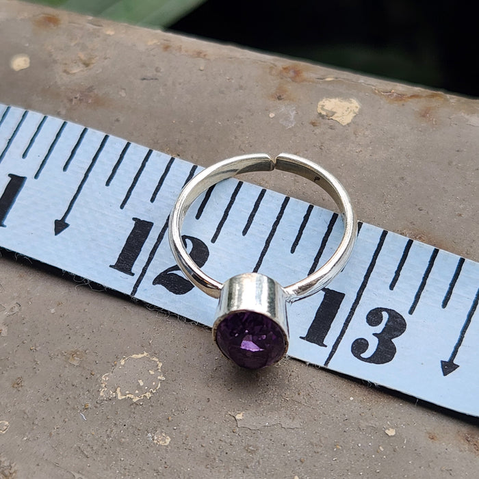 Certified Amethyst Gemstone 925 Silver Adjustable Rings - Ring17