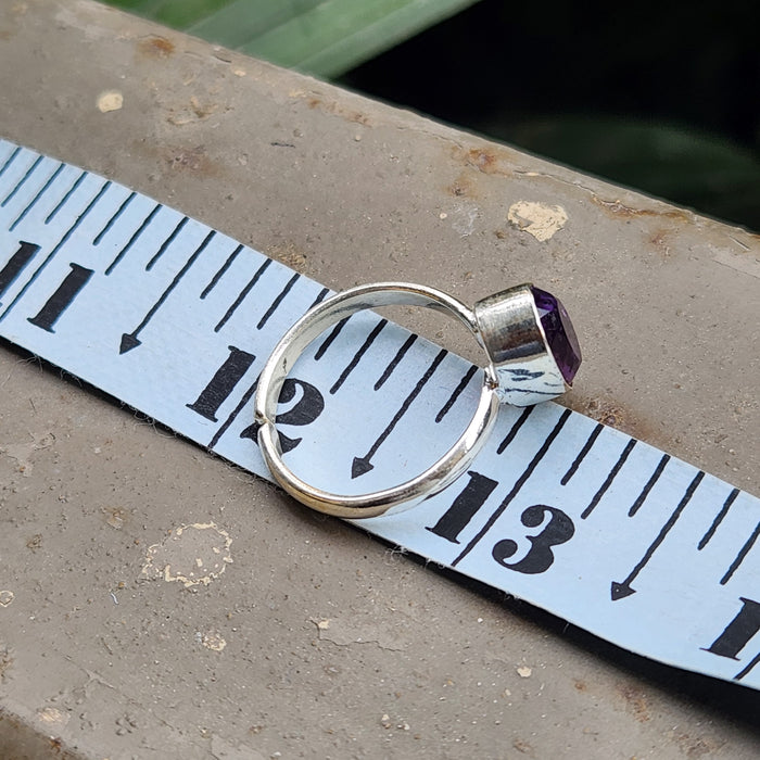 Certified Amethyst Gemstone 925 Silver Adjustable Rings - Ring17