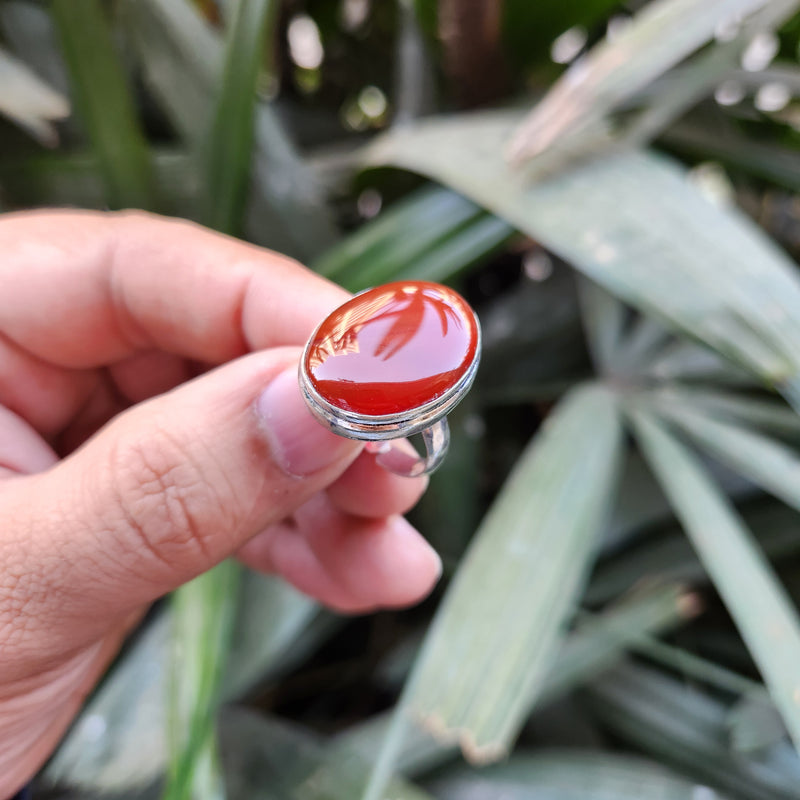 Certified Carnelian Adjustable Rings- Ring 34