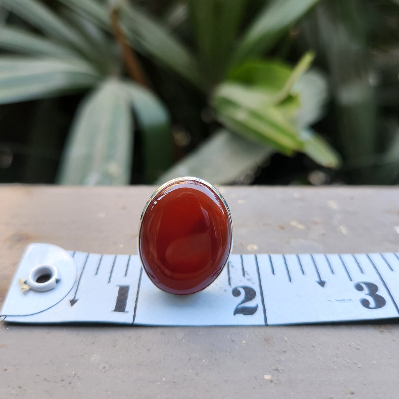Certified Carnelian Adjustable Rings- Ring 34